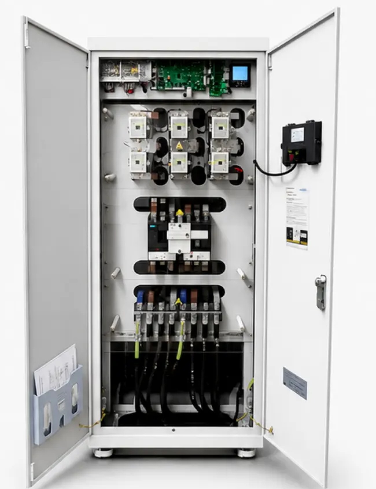 ESS Schaltschrank mit den Modulen Spannungsstabilisator und Schieflastkompensator